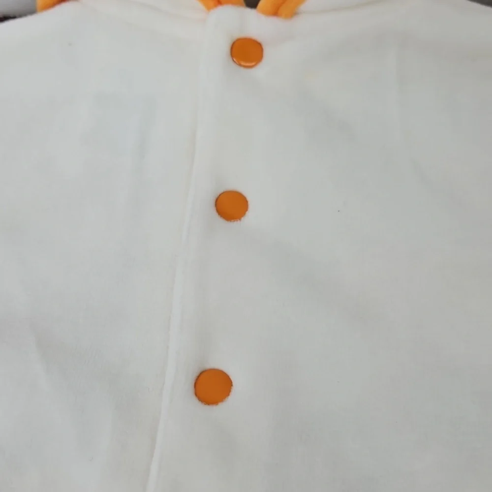 Minibasix Halloween Baby's 1st Halloween  White Velour Pumpkin Boo One Piece 6m